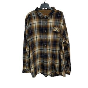 Legendary Whitetails Men’s 4XT Flannel Brown Cotton Long Sleeve Pockets Dad